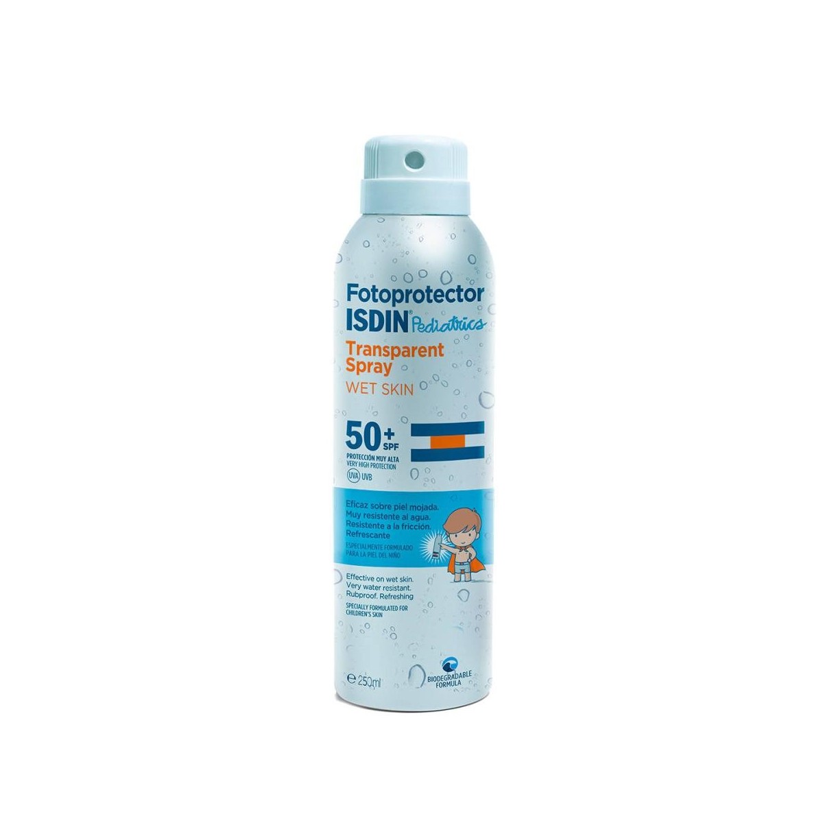 isdin fotoprotector pediatrics transparent spray wet skin spf50 250 ml